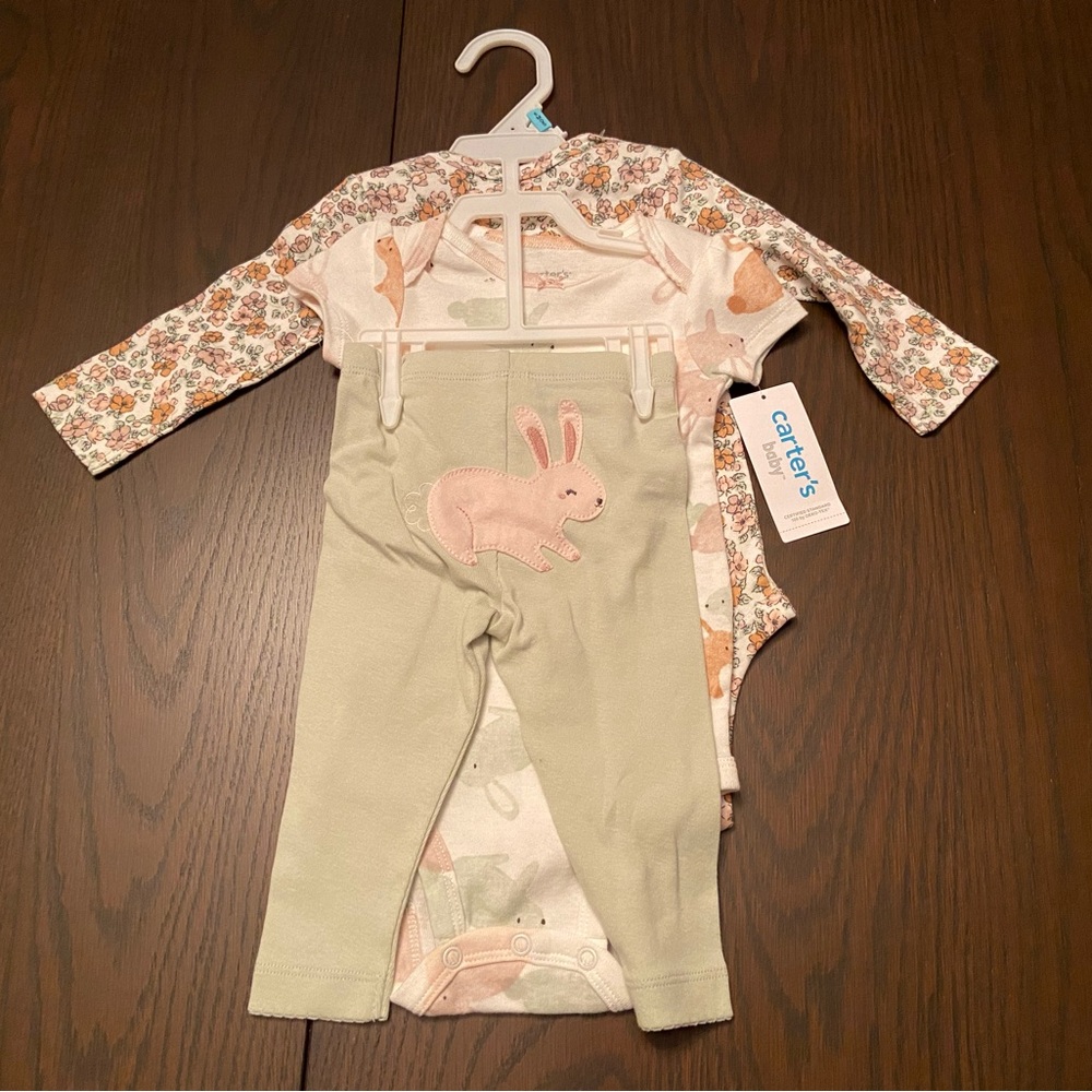 CARTER'S OEKO-TEX Standard 100 Baby 3-Piece Animal Outfit Set Size 6 Months